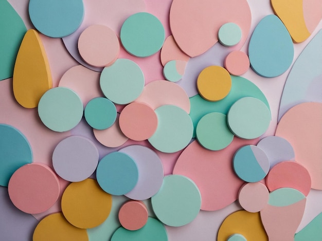una pared colorida con círculos coloridos como círculos y círculos