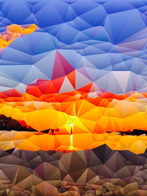 una pared colorida de formas geométricas con una luz en ella