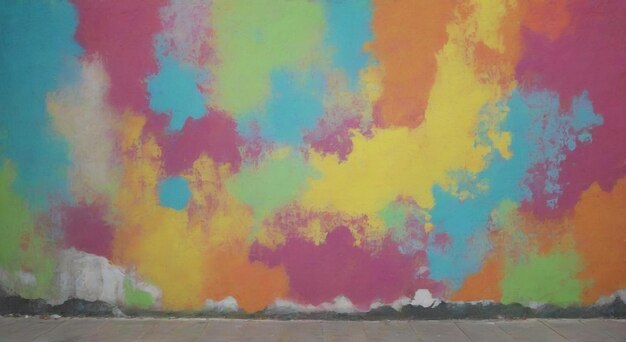 una pared colorida con muchos colores en ella