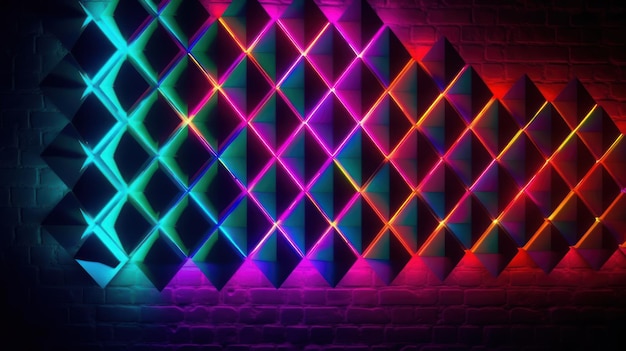 Una pared colorida con un patrón de luz que tiene la palabra luz.