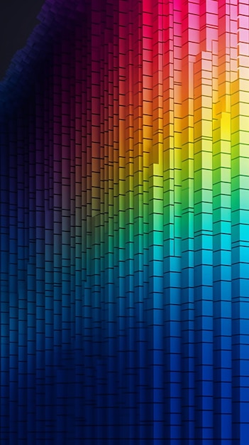 Una pared de cuadrados de colores con la palabra luz.