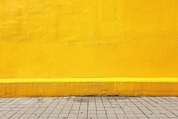 La pared es de color amarillo brillante y el estudio es borroso.