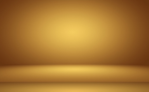 Pared de estudio degradado amarillo oro de lujo abstracto, bien uso como fondo, diseño, banner y presentación del producto.