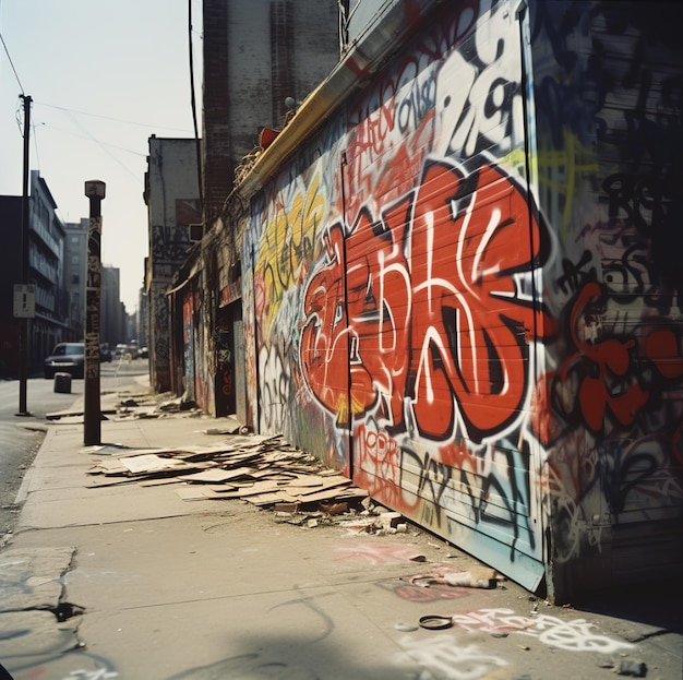 Una pared de graffiti con las palabras la palabra cruz.