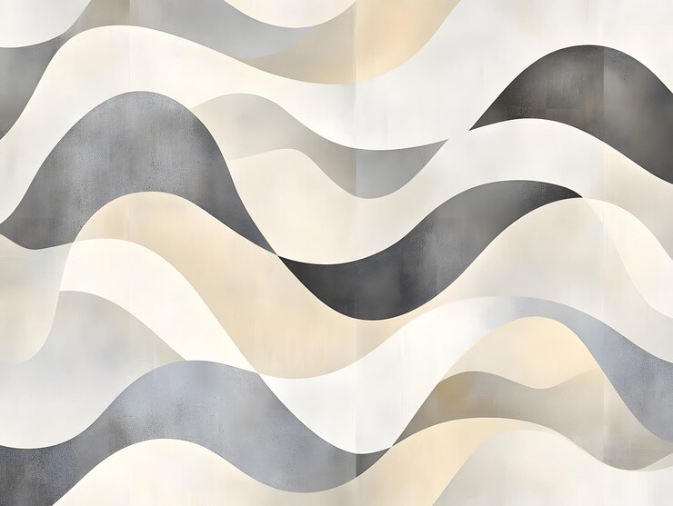 una pared gris y blanca con un patrón gris y blanco