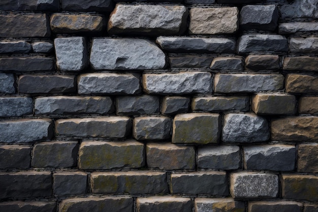 Una pared hecha de piedras con la palabra piedra en ella