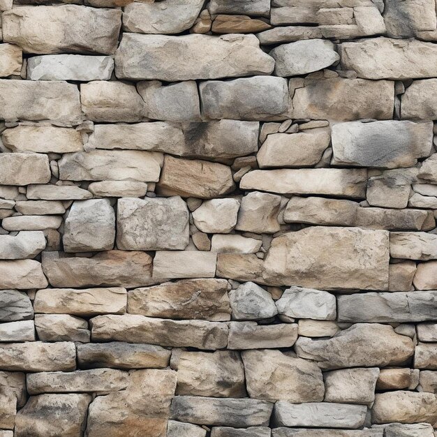 Una pared hecha de piedras con un patrón de diferentes tamaños.