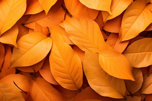 Foto una pared de hojas de otoño