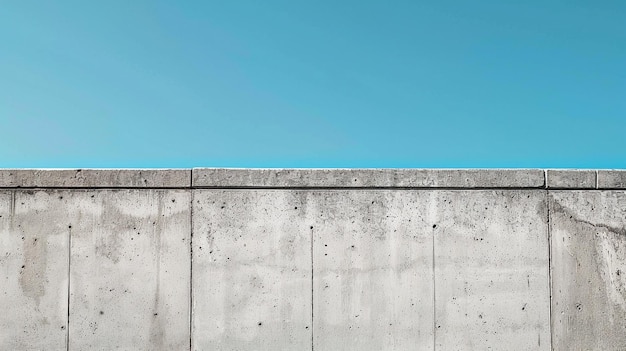 Foto una pared de hormigón con un cielo azul en el fondo