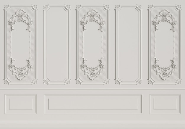 Foto pared interior clásica con molduras