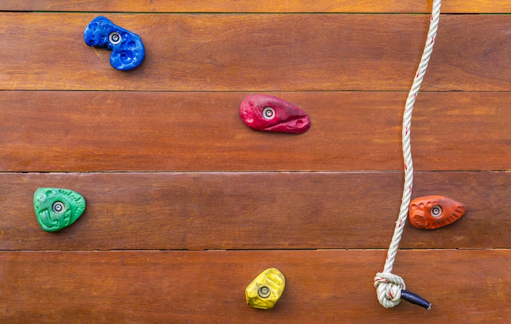 Foto pared de juegos de escalada en roca