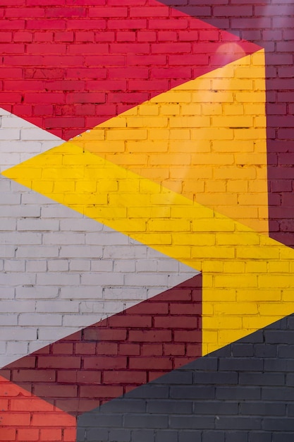 Pared de ladrillo amarillo rojo gris colorido como textura de fondo