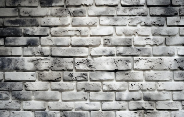 Una pared de ladrillo blanco con manchas negras y una pared de ladrillo blanco y negro.