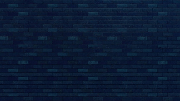 una pared de ladrillo con un fondo azul con una pared De ladrillo oscuro y una luz azul