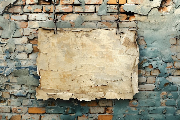 una pared de ladrillo con un letrero que dice arrancado en él
