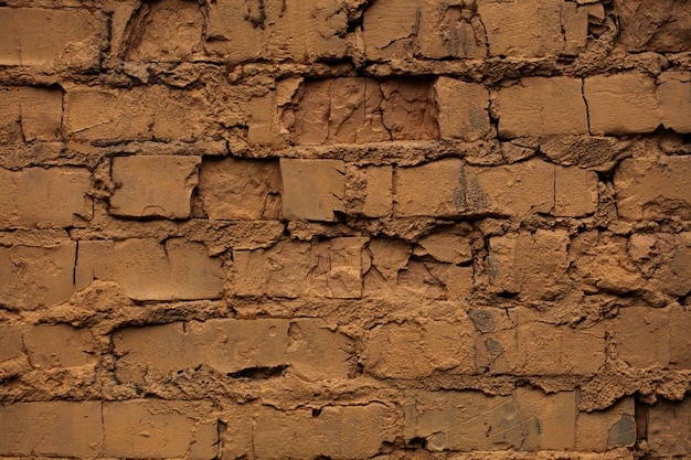 Pared de ladrillo marrón cerrar fondo áspero