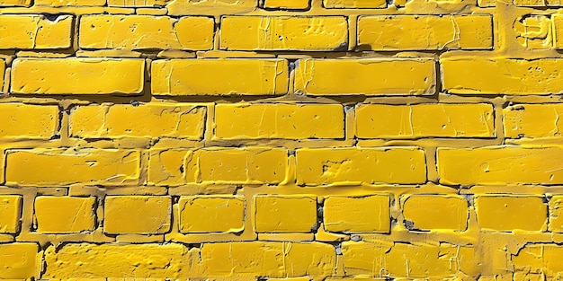 pared de ladrillo de neón vibrante color amarillo fondo sin costuras concepto pared de neón ladrillo vibrante fondo amarillo sin costuras textura colorida