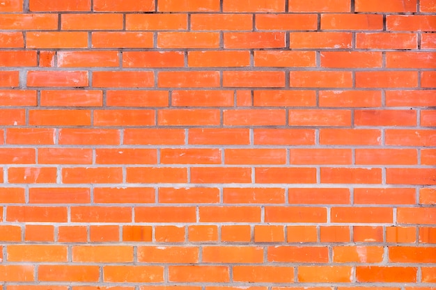 Pared de ladrillo rojo, ladrillo aseado, textura