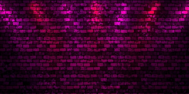 Foto pared de ladrillo rojo oscuro iluminada por focos textura de fondo piedra oscura 3d render