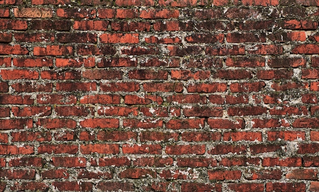 Pared de ladrillo vintage, gran diseño para cualquier propósito. Textura de fondo vieja. Telón de fondo urbano grunge. Textura de grunge de superficie agrietada. Pared de ladrillo rojo. Superficie vieja y sucia.