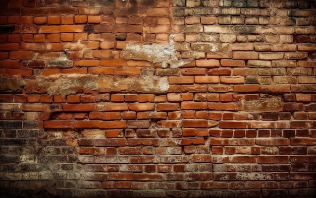 Una pared de ladrillos con un blanco y negro