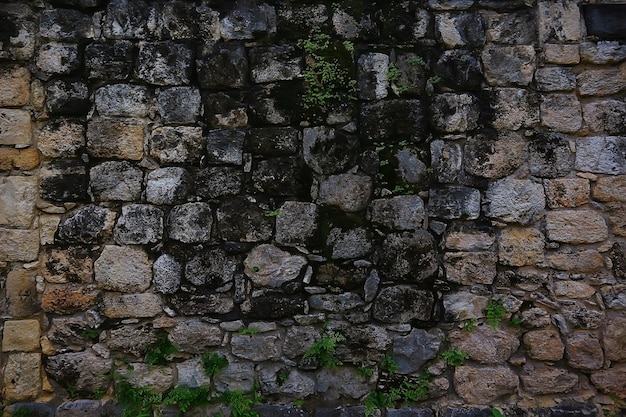 Pared de ladrillos de la ciudad antigua maya, fondo abstracto antiguo muro de arqueología de piedras en México