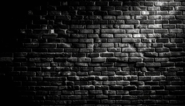 Una pared de ladrillos oscuros con una luz encendida