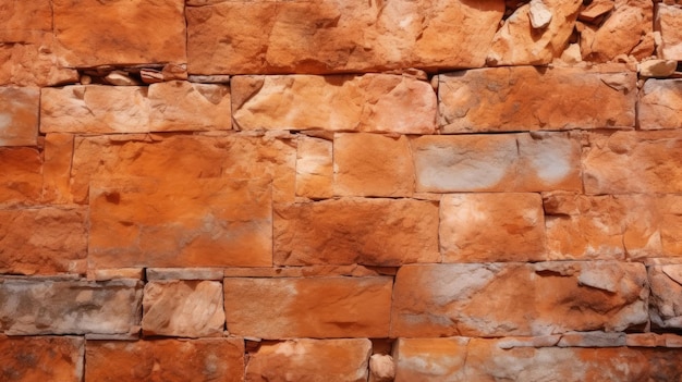 Una pared de ladrillos rojos con la palabra piedra