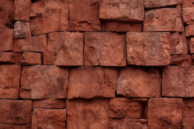 una pared de ladrillos rojos con una textura rugosa