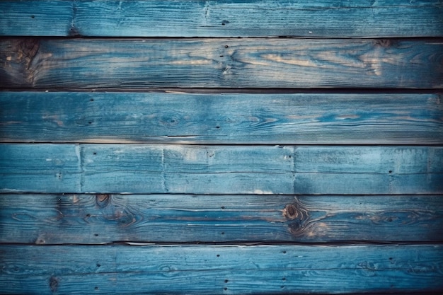 Pared de madera azul con fondo de madera