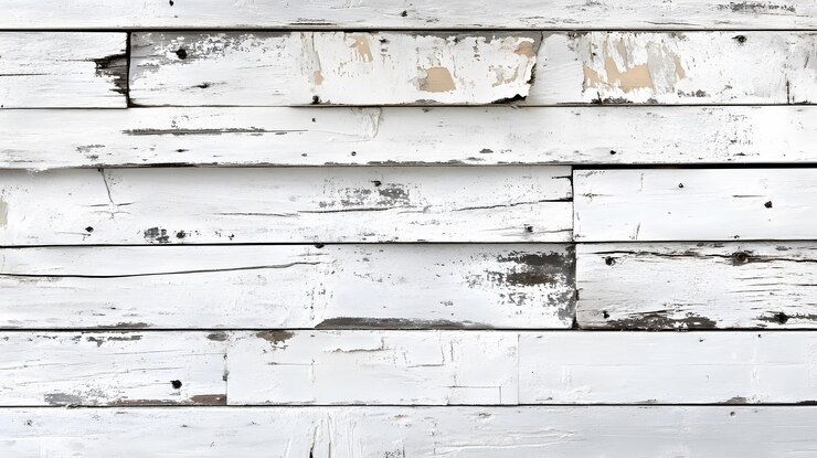 Pared de madera blanca y desgastada