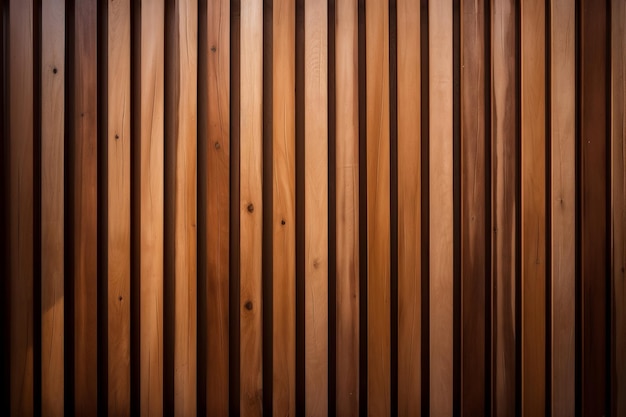 Una pared de madera con líneas verticales y un fondo de listones de madera