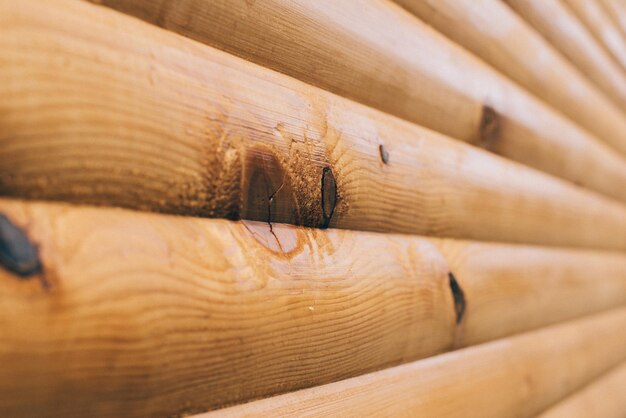 Pared de madera de tablón horizontal pulido