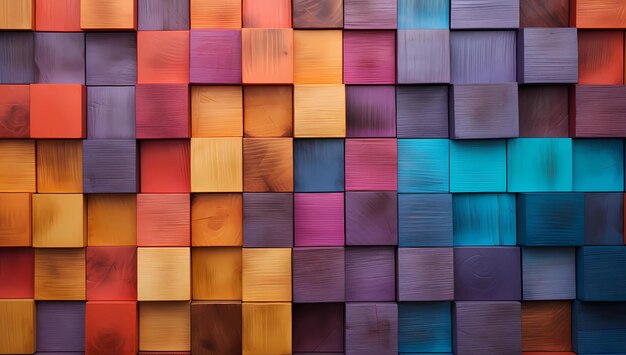 Pared de madera de varios colores