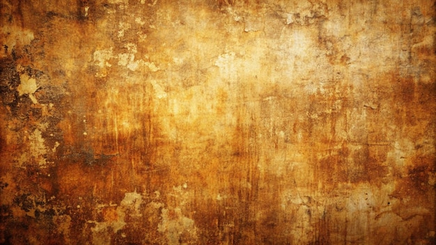 una pared marrón con una pintura naranja y marrón desvanecida