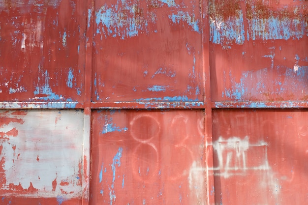 Pared de metal de hierro rojo