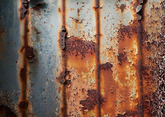 pared metálica con parches oxidados y oxidados