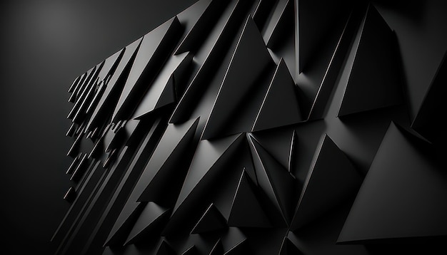 Una pared negra con triángulos en ella.