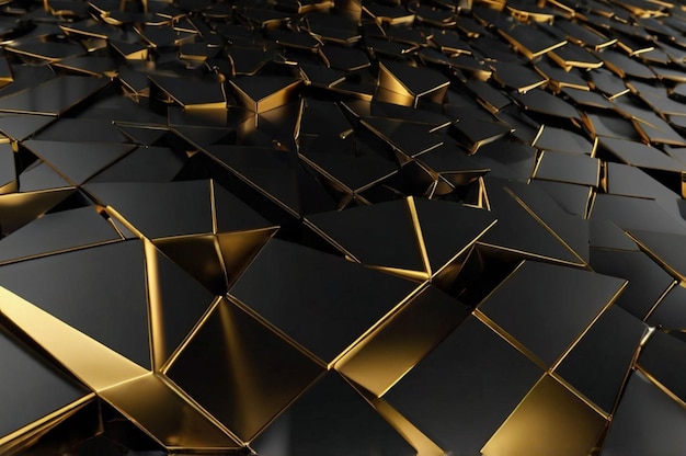 una pared de oro con un fondo negro y barras de oro