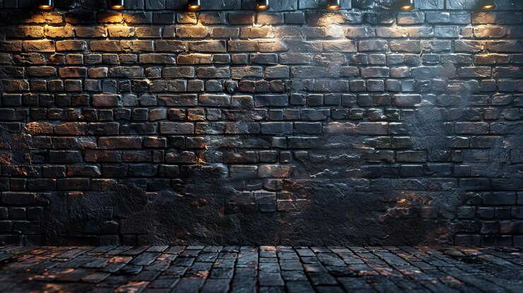 la pared de la pared oscura con luces