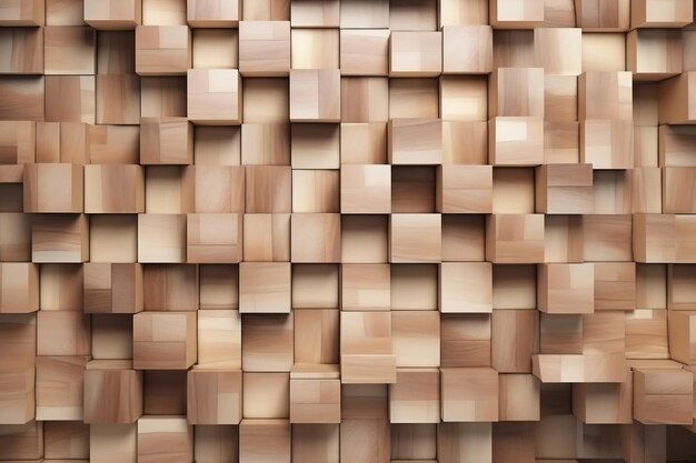 Una pared con un patrón de cubo marrón.
