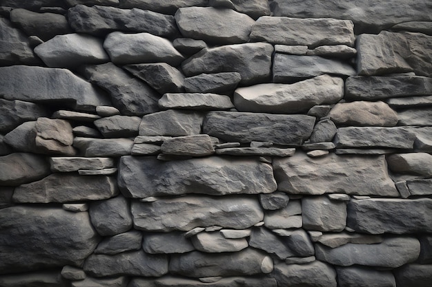 Una pared de piedra con un fondo negro.