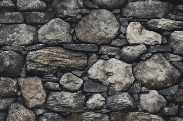 Pared de piedra y hormigón de cerca