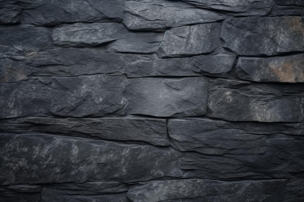 Foto una pared de piedra negra que se puede usar como fondo su relieve y textura crean una sensación de fuerza