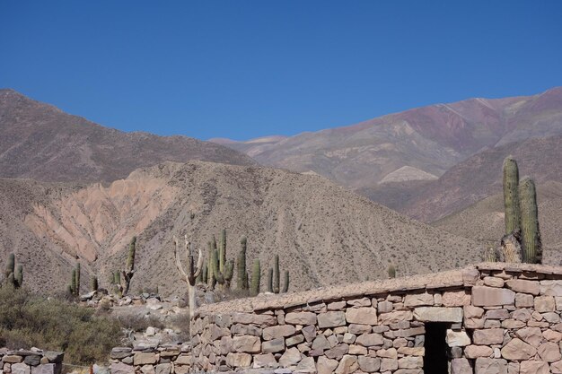 Foto una pared de piedra con una puerta en el medio