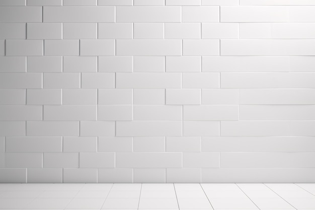 una pared y un piso de azulejos blancos