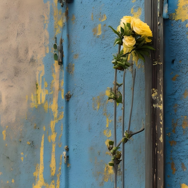 Pared plana con una flor