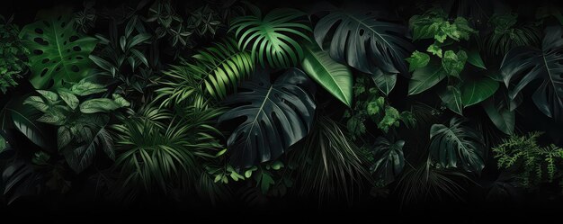 Una pared de plantas tropicales