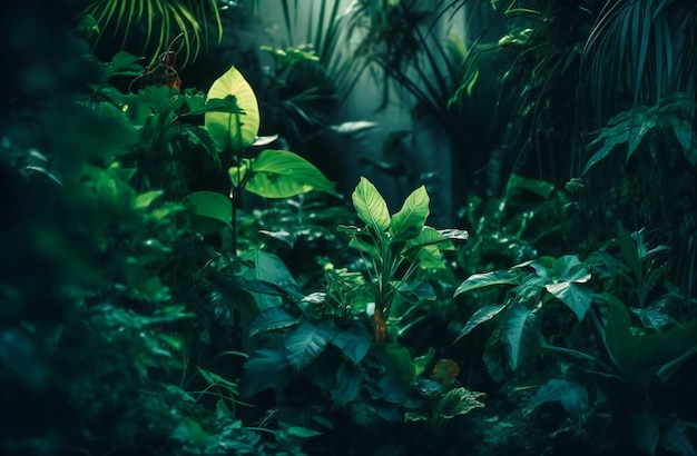 Una pared de plantas verdes en el fondo