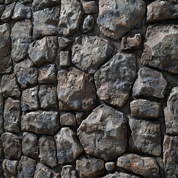 una pared de roca con un número de rocas en ella